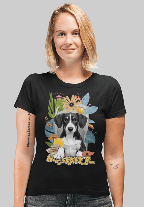 Camiseta cão e surrealismo