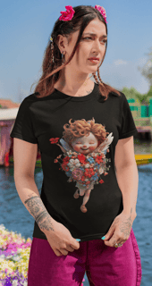 Camiseta Classica Querubim Floral