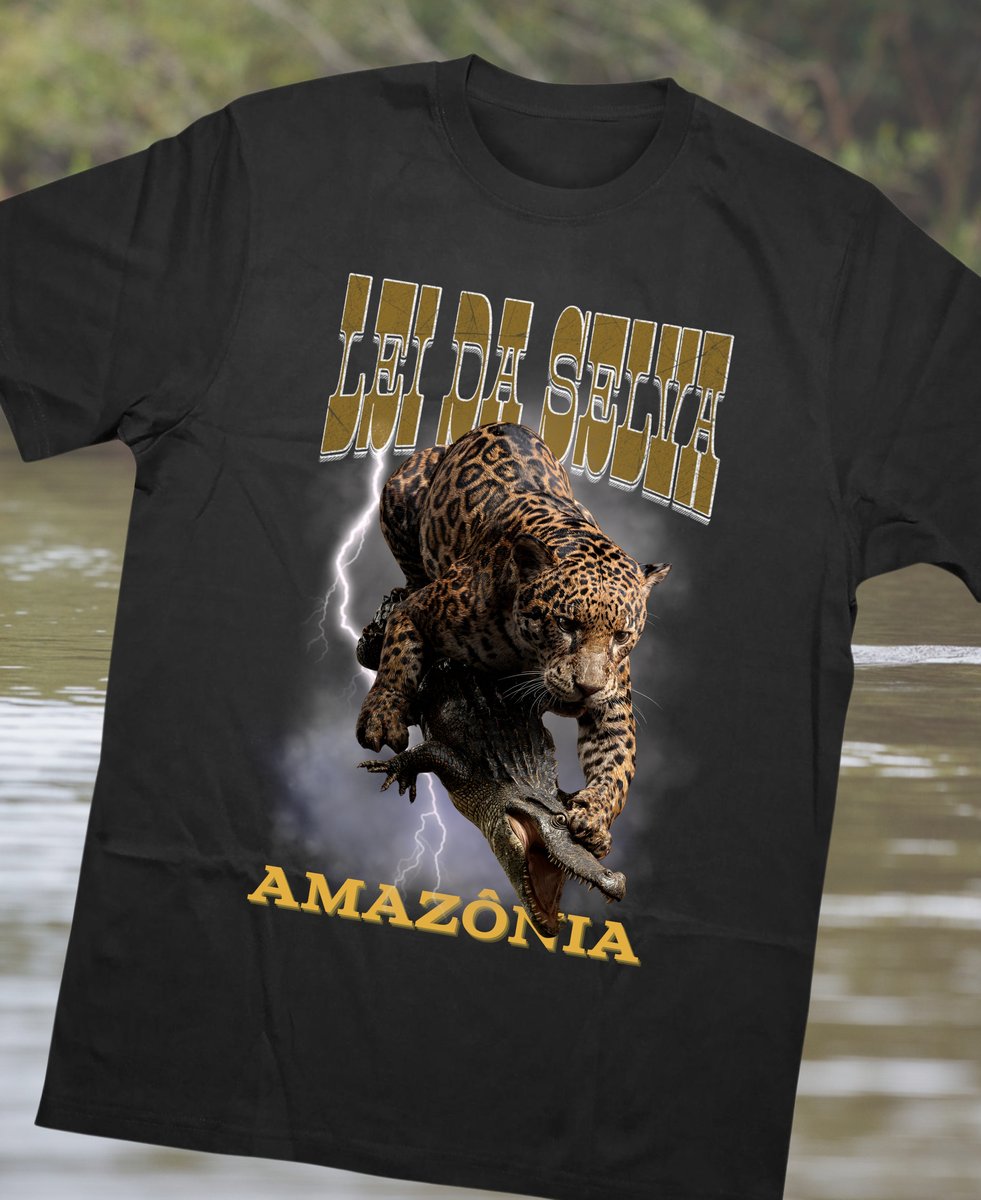 Nome do produto: Camiseta Quality Lei da Selva ( Onça e Jacaré )