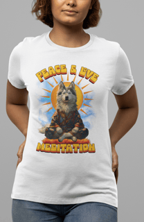 Nome do produto Camiseta  husky Siberiano Meditando