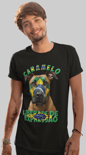 Camiseta Cão Caramelo Patriota