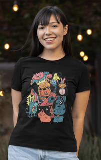 Nome do produto Camiseta Matilha de Cães divertida Cartoon