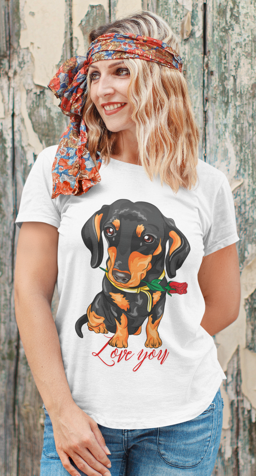 Camiseta  dachshund (Love you)