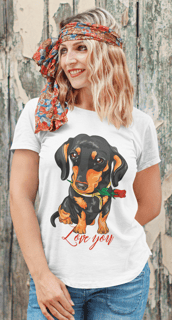 Camiseta  dachshund (Love you)