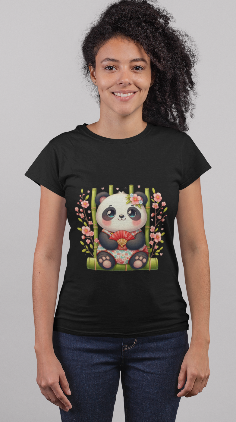 Camiseta Baby Look Ursinha panda