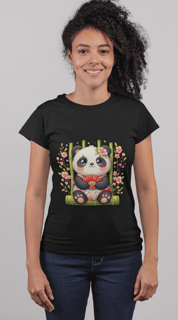 Camiseta Baby Look Ursinha panda