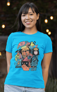 Nome do produto Camiseta Matilha de Cães divertida Cartoon