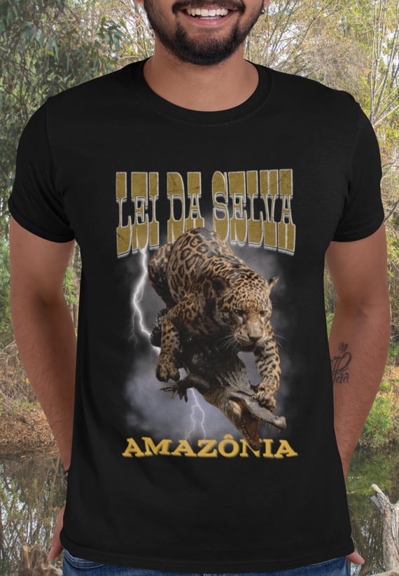 Camiseta Quality Lei da Selva ( Onça e Jacaré )