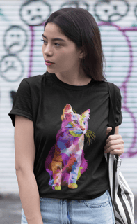 Camiseta personalizada Gato colorido