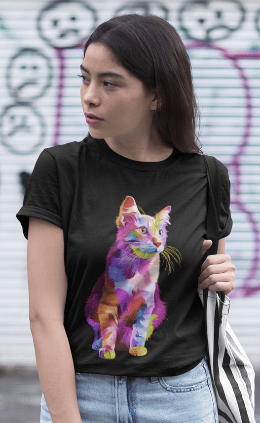 Camiseta personalizada Gato colorido