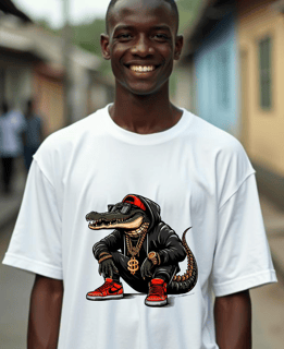 Camiseta Oversized Crocodilo Gangsta
