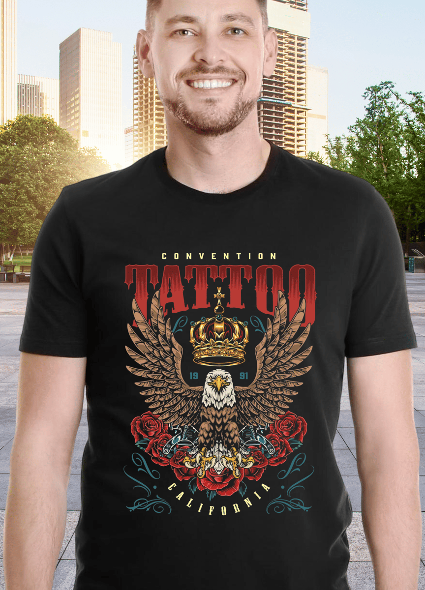 Nome do produto: Camiseta Quality Aguia Convention Tattoo California