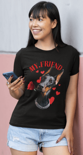 Nome do produto Camiseta personalizada My Friend Doberman