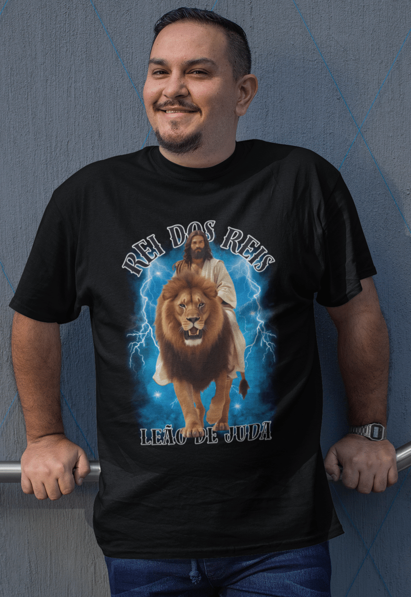 Nome do produto: Camiseta Reis dos Reis Leão de Juda