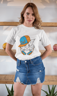 Camiseta Classica Gato headphones
