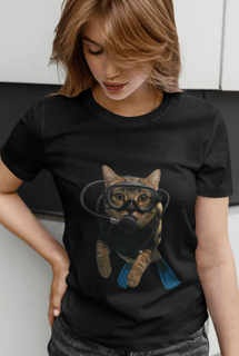 Camiseta Quality Gato Mergulhador