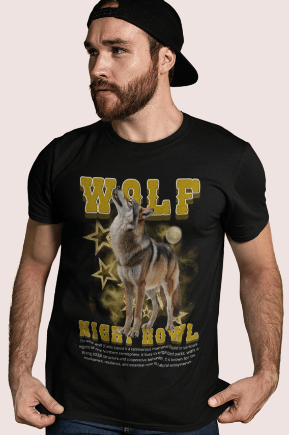 Camiseta Classica Lobo ( Wolf Night Howl )