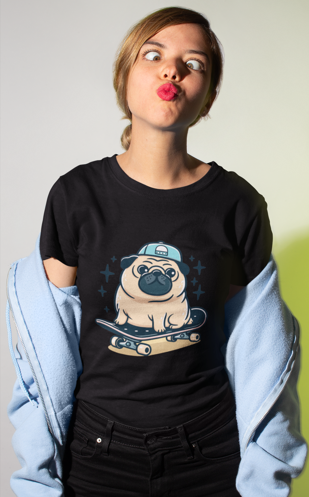 Camiseta Persomalizada Pug Skate