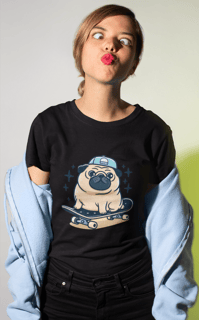 Camiseta Persomalizada Pug Skate