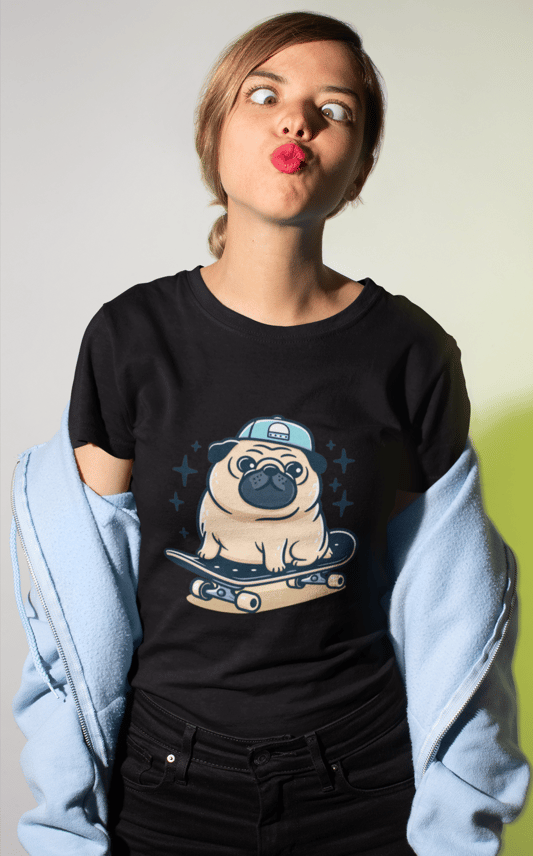 Camiseta Persomalizada Pug Skate