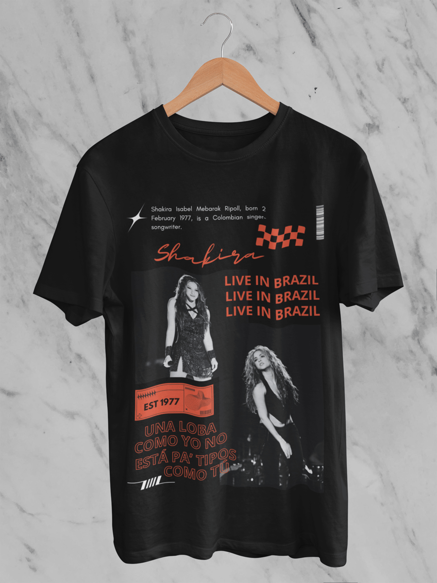Nome do produto: Camiseta Shakira Live in Brazil