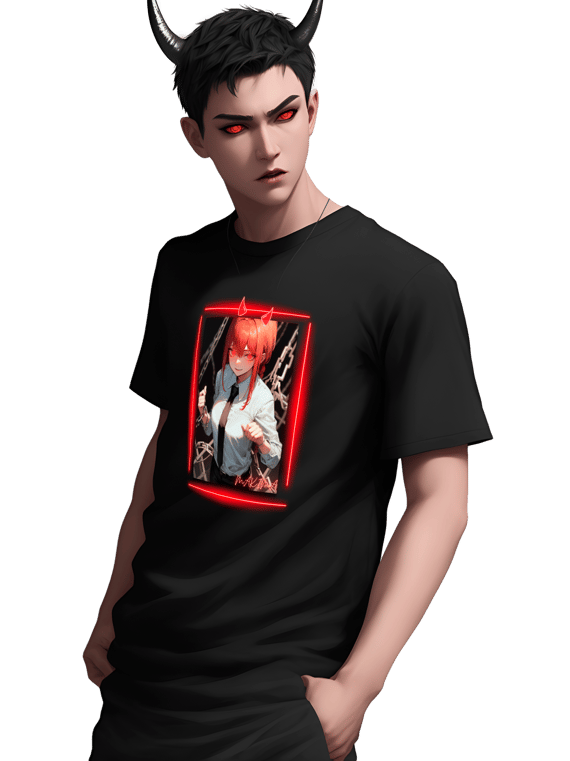 Camisa Masculina Chainsaw man Makima anime character Control Demon