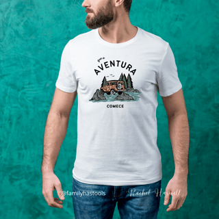 Camiseta masculina Que a aventura comece