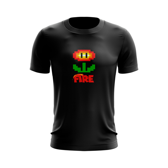 Camiseta Super Mario - Flor de Fogo