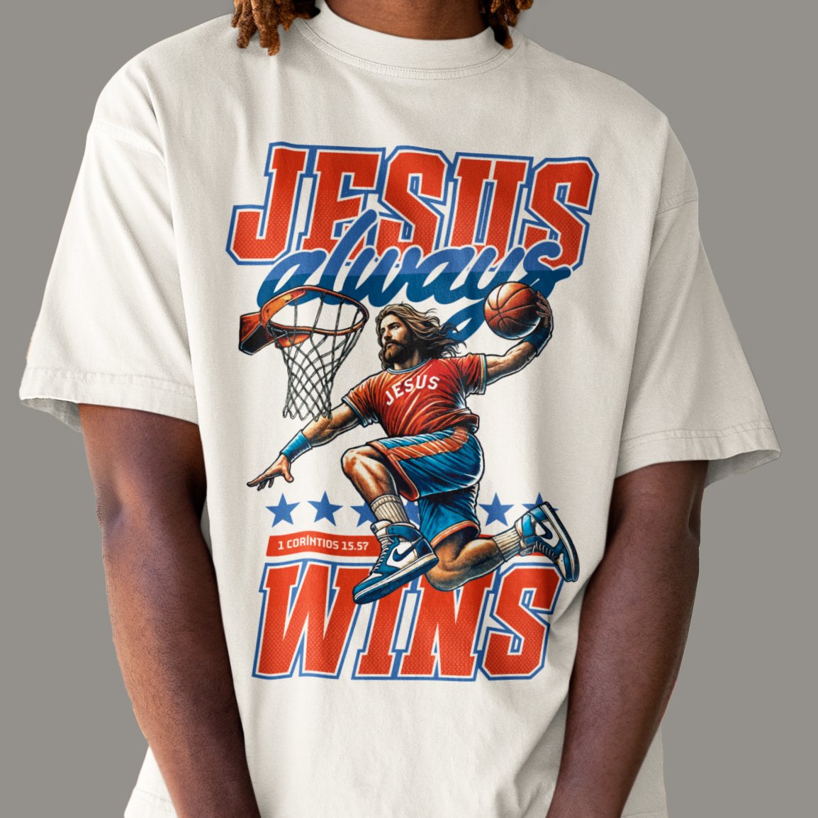Nome do produto: CAMISETA OVERSIZED - JESUS WINS