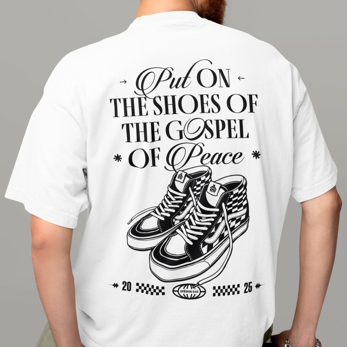 Nome do produto: CAMISETA OVERSIZED - CALÇADO DA PAZ