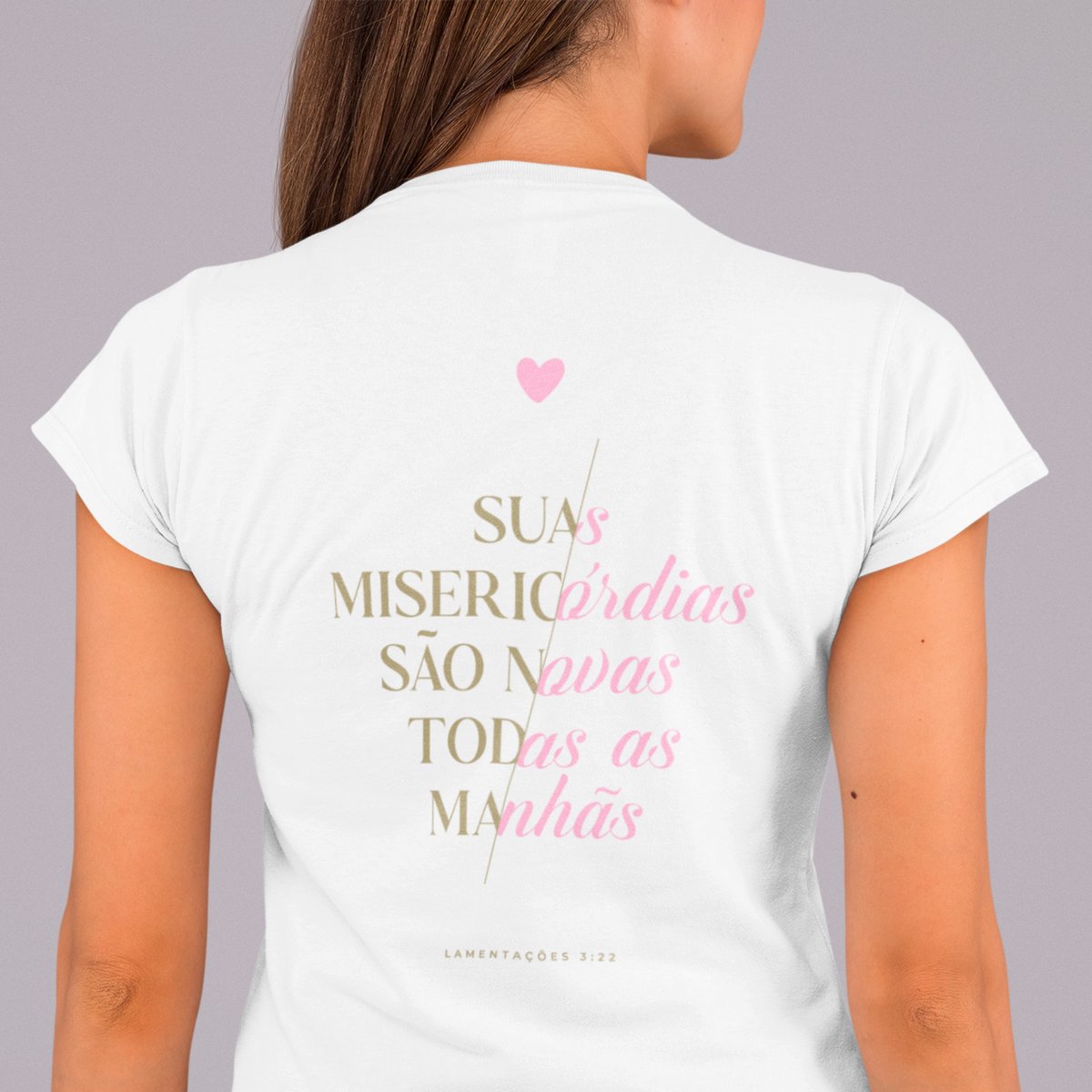 Nome do produto: CAMISETA BABY LONG - SUAS MISERICÓRDIAS
