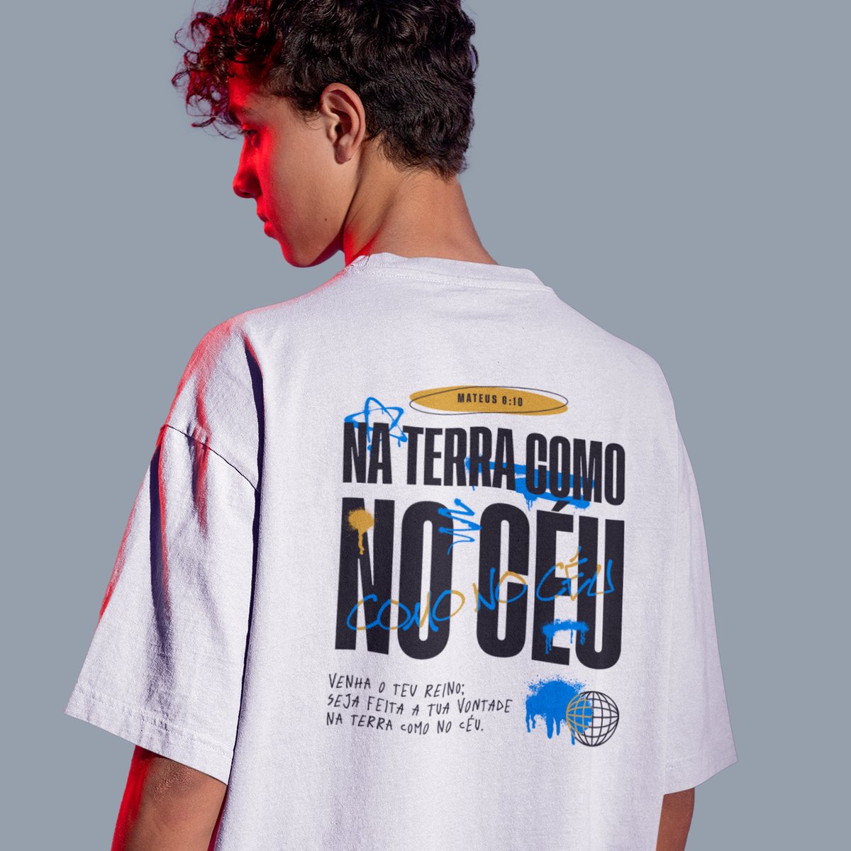 Nome do produto: CAMISETA OVERSIZED - COMO NO CÉU