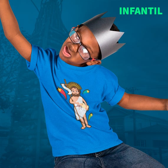 T-shirt infantil 2 a 8 anos - São Joãozinho e fogos