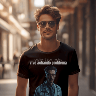 Nome do produto Camiseta [gestão da qualidade] {cores escuras} - frente - auditor da qualidade