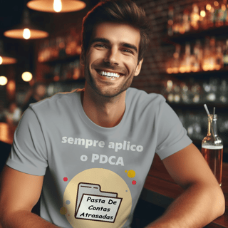 Nome do produto Camiseta [gestão da qualidade] {cores diversas} - frente - PDCA
