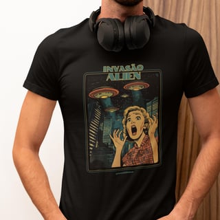 Nome do produto Invasão Alien | Camiseta Unissex 