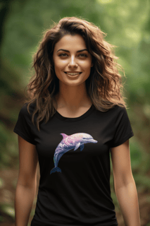 Nome do produto Baby Look Golfinho Colours Lilás