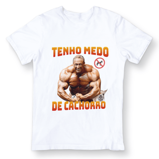 Nome do produto Camiseta - Tenho medo de cachorro