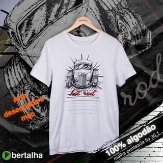 Nome do produto Camiseta || Hot Rod || Desenhada à mão