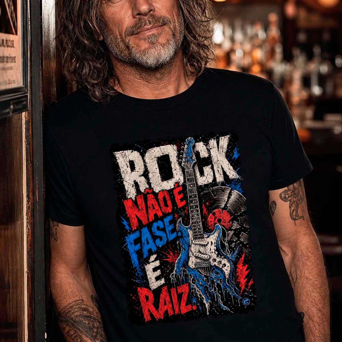 Nome do produto: Camiseta Rock não é Fase, é Raiz