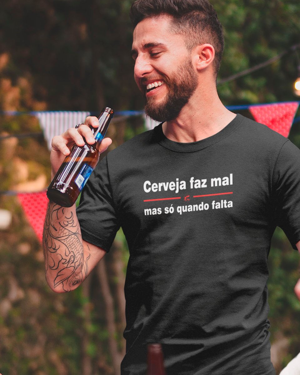Nome do produto: Camiseta de Boteco Cerveja faz mal, mas só quando falta