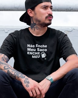 Camiseta de Boteco Não enche meu saco, enche meu copo