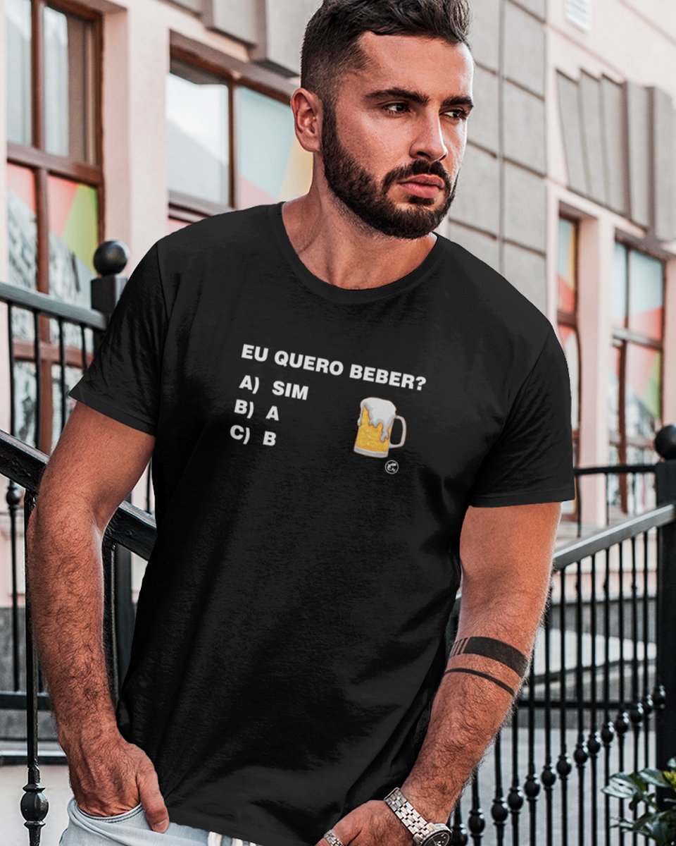 Nome do produto: Camiseta de Buteco Eu Quero Beber?