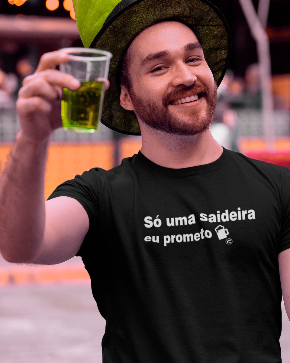 Nome do produto: Camiseta de Boteco Só uma saideira, eu prometo!