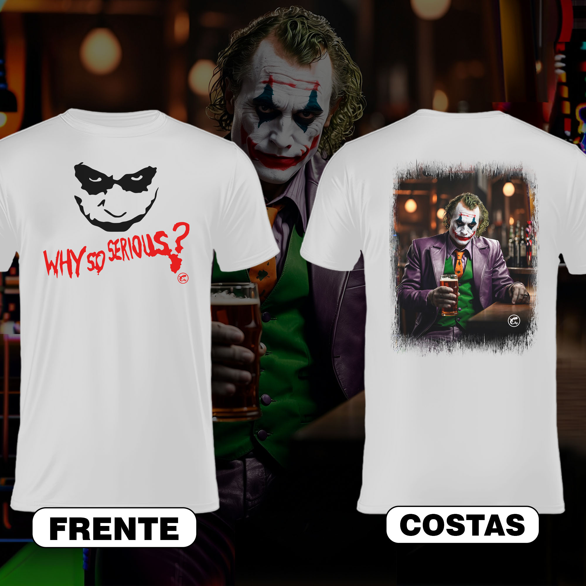 Camiseta do Coringa - Frente e Costas