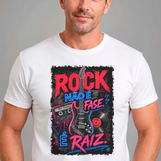 Nome do produto Camiseta Rock não é Fase, é Raiz