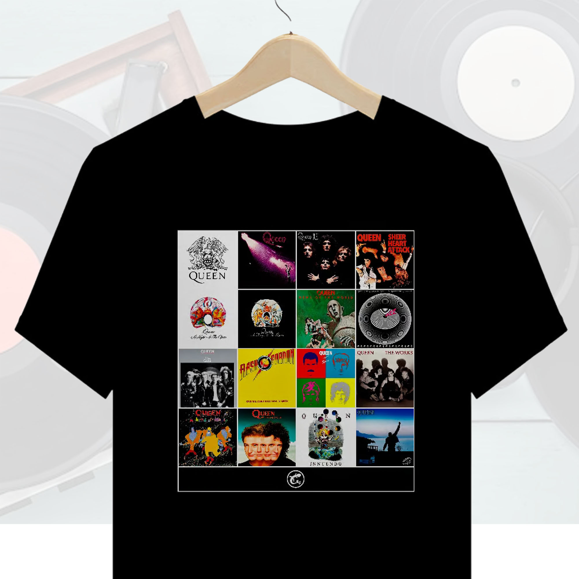 Camiseta Queen Discografia