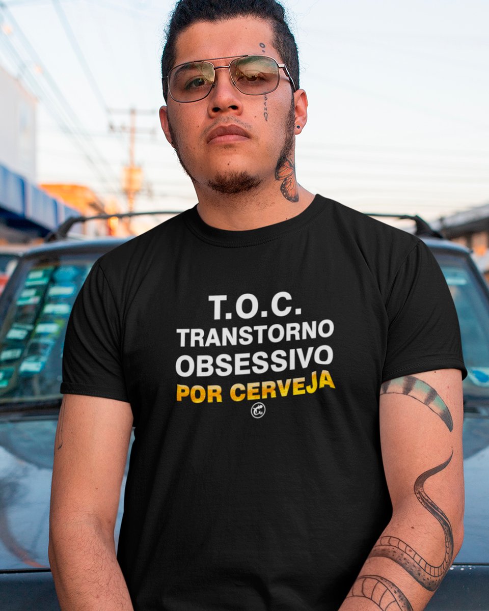 Nome do produto: Camiseta T.O.C. - Transtorno Obsessivo por Cerveja