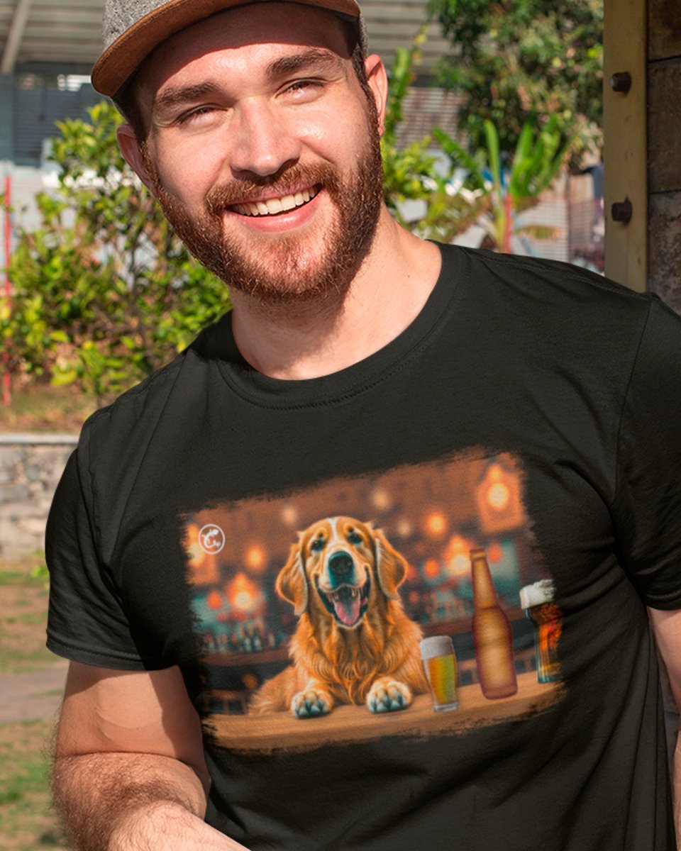 Nome do produto: Camiseta de Boteco Melhores Amigos do Homem - Golden Retriever
