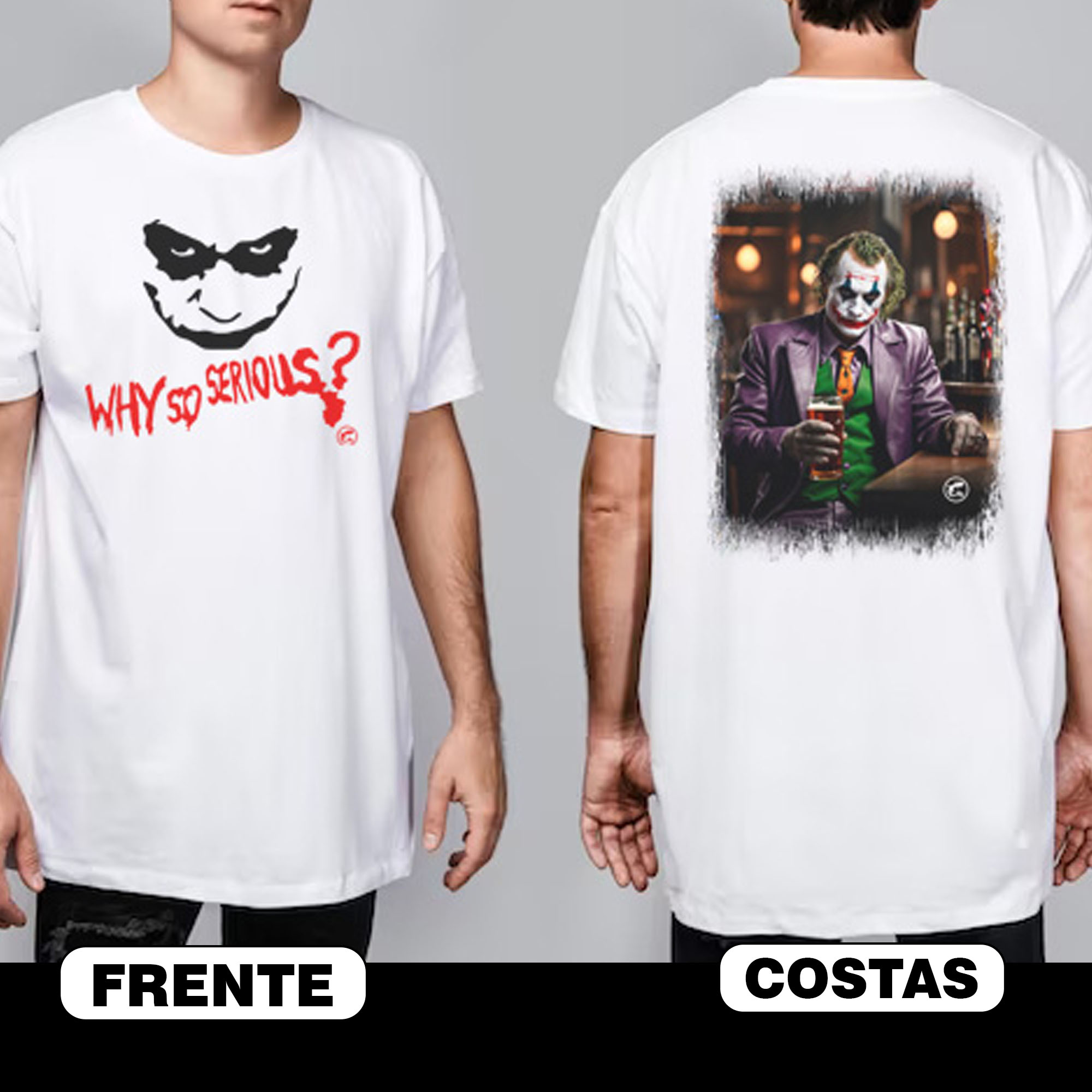 Camiseta Oversized do Coringa Frente e Costas